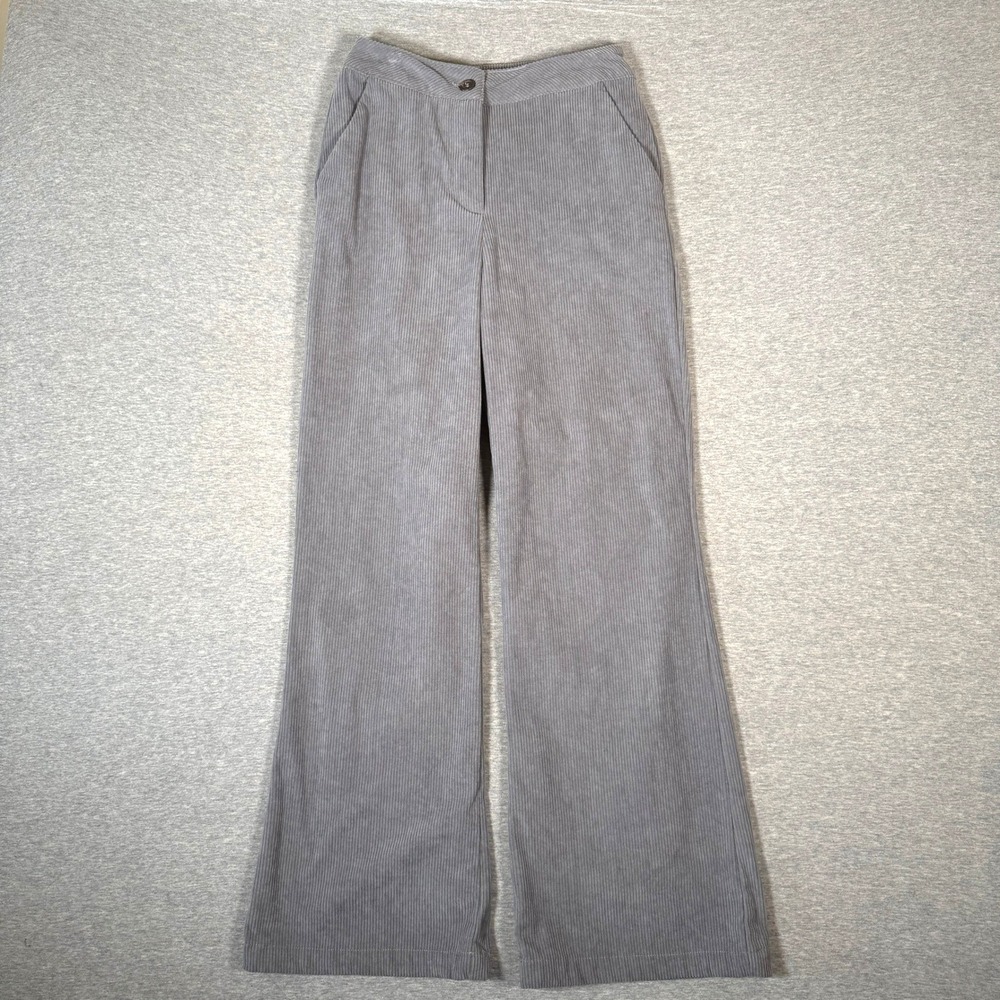 Hunter & Barra Grey Corduroy Wide Leg Trousers High Waisted Pants XS